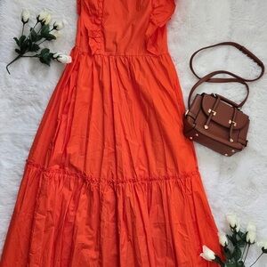 Vibrant Orange Maxi Dress